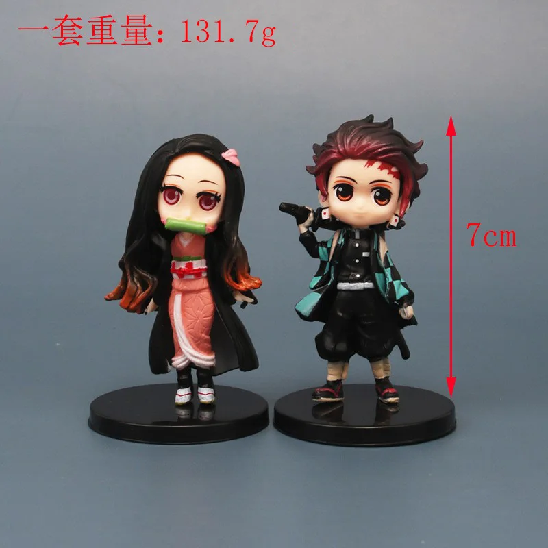 6PCS Anime Demon Slayer Kimetsu no Yaiba figure Kamado Tanjirou Action Figure Agatsuma Zenitsu Nezuko Warrior PVC Model Toys image 2