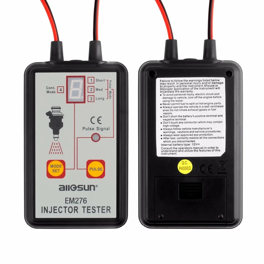 Testeur d'injecteur professionnel EM276, outil de balayage de diagnostic, manomètre, analyseur de système de pompe à carburant automobile, 4 modes Pluse, 12V