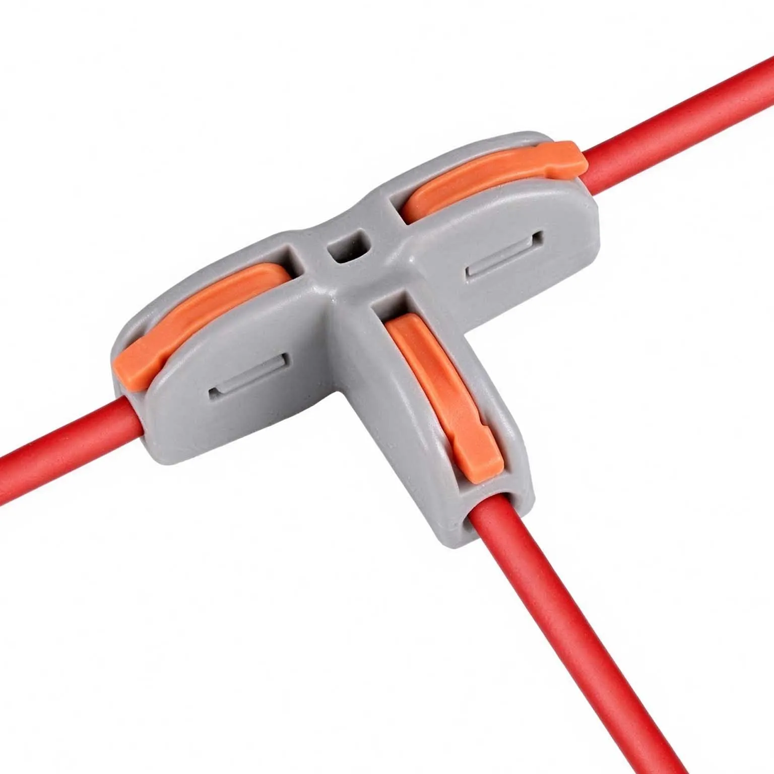5/10/30PCS T-Clip Quick Wire Connectors,Three-Way Cable Branch Splitter,1 In Multiple Out Universal Push-in Terminal Block