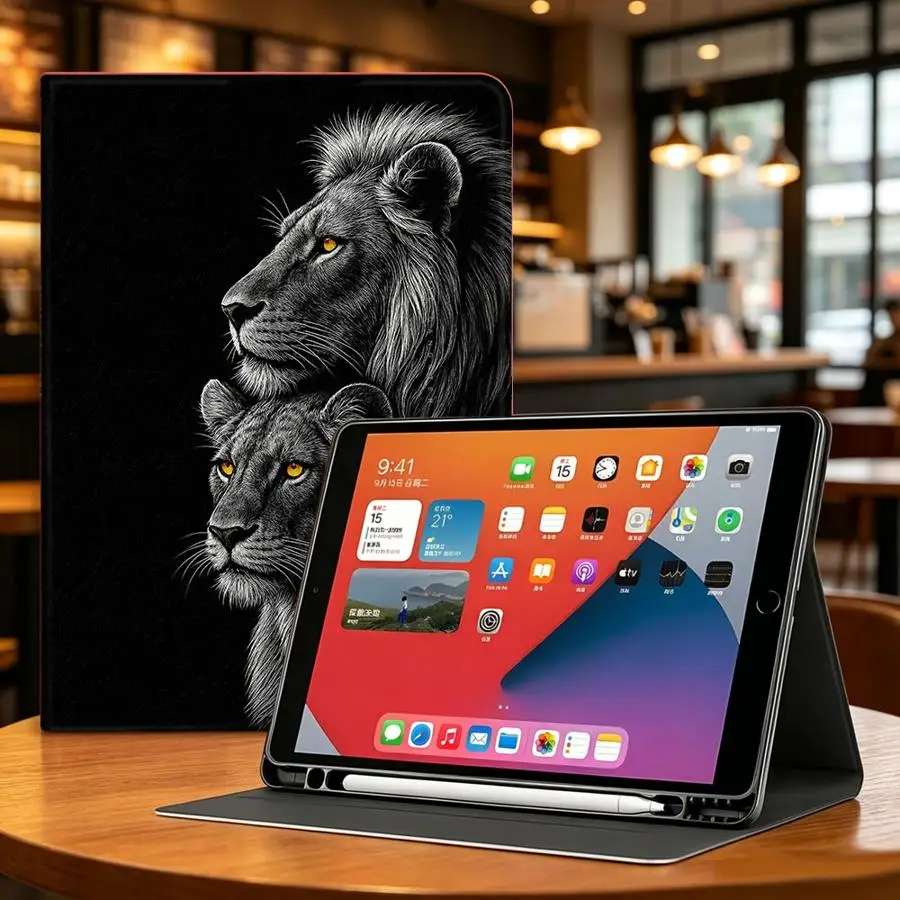 Case for Xiaomi Pad 5 6 7 8 Pro Redmi Pad SE K Pad 8.8 9.7 12.4 Inch Pad 6s Pro 7 Ultra With Pencil Holder Silent Lion