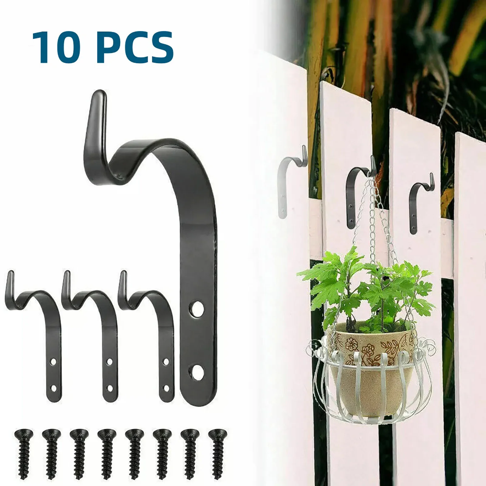 10Pcs/lot Bending S Shape Wall Hanging Bracket Flower Pot Support Iron Hanger Plants Holder Bracket Hook Balcony Home Decoration