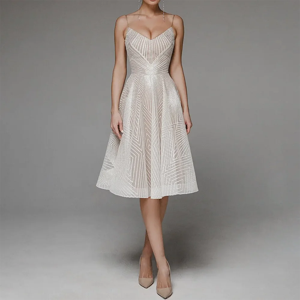

2024 Elegant Luxury Evening Guest Wedding Long Formal Party DressSexy Slip Backless Embroidered Midi Dresses for Women Summer