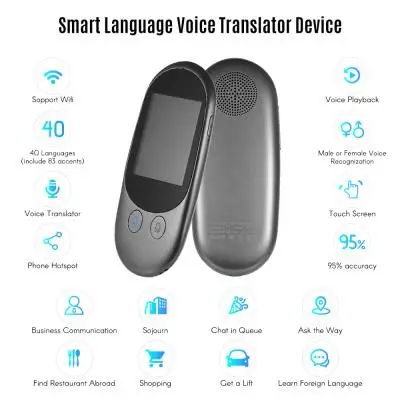 Portable AI Smart Voice Instant Translator Device with 40 Languages