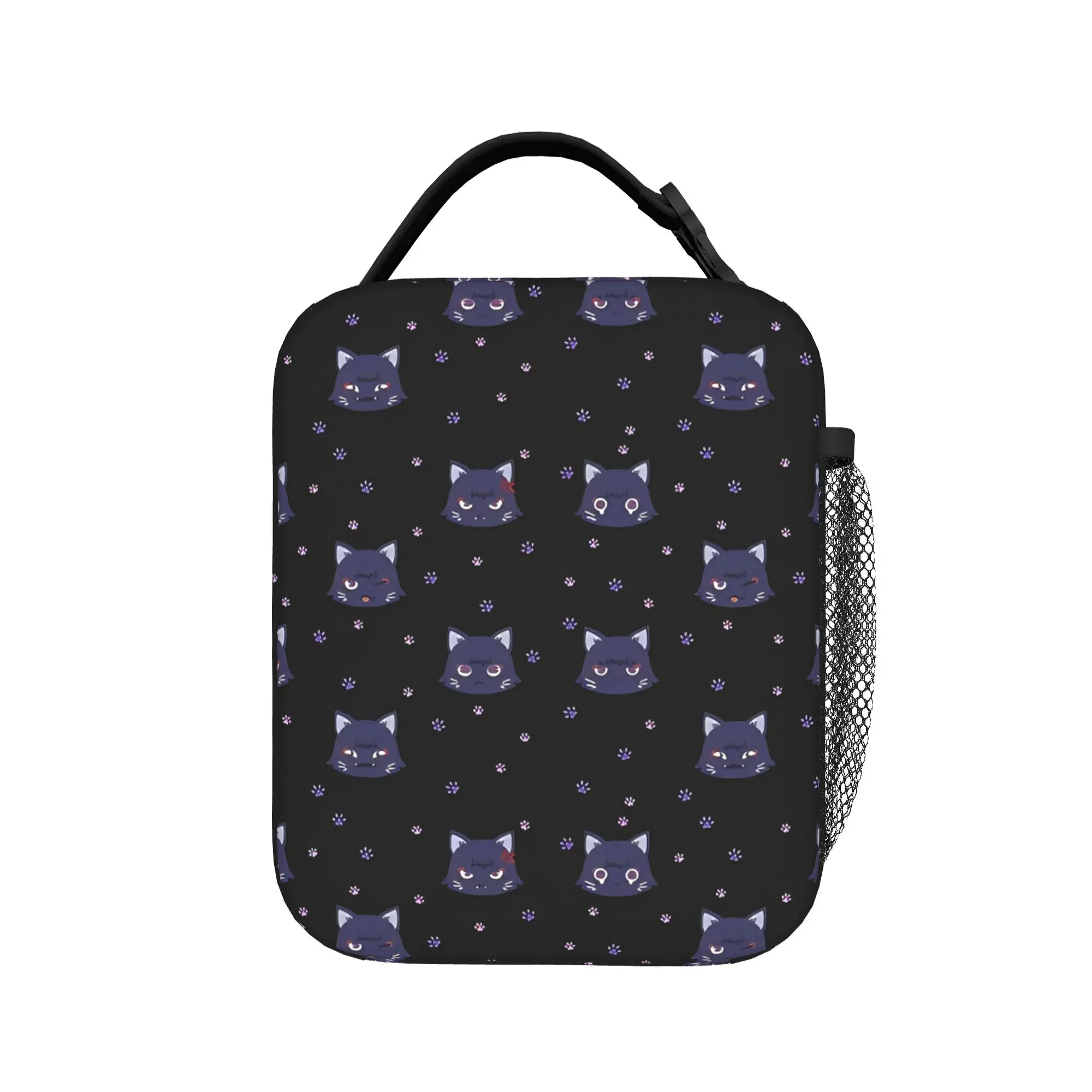 Scarameow Wanderer Cat Insulated Lunch Bag Cooler Bag Reusable,Meal Container Genshin Impact Tote Lunch Box for Men Women Picnic