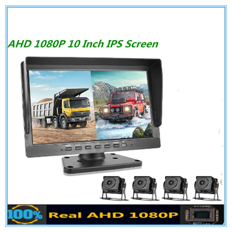 

4CH AHD 1920x1080P 10-дюймовый IPS экран автомобильный монитор Запись DVR с 1080P IR ночное видение камера заднего вида для транспортного средства грузовик автобус