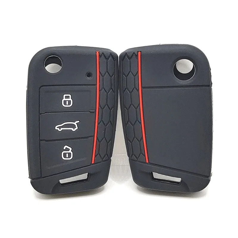 Silikon-Autoschlüssel-Schutzhülle für VW Volkswagen Golf 7 MK7 Tiguan Passat Magotan Ateca Leon FR 2 Ibiza für Skoda Octavia