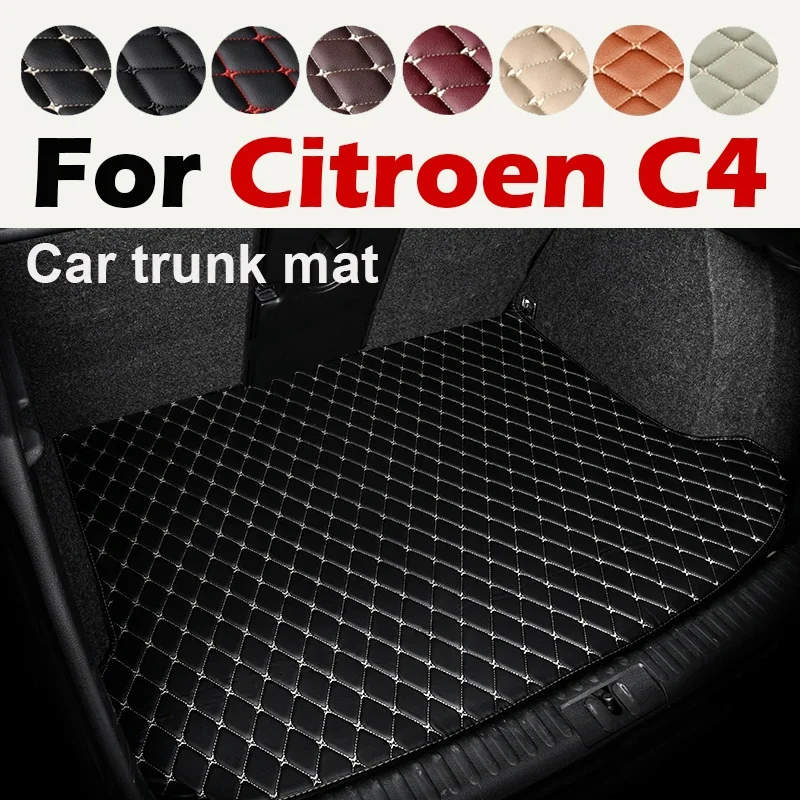 1 piece Car trunk mat for Citroen C4 Two doors 2006 2007 2008 2009 2010 2011 cargo liner carpet interior accessories cover