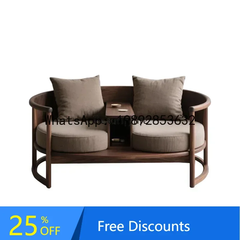 

Кровать Архат из североамериканского черного ореха в китайском стиле, двухместный диван из цельного дерева, цельный