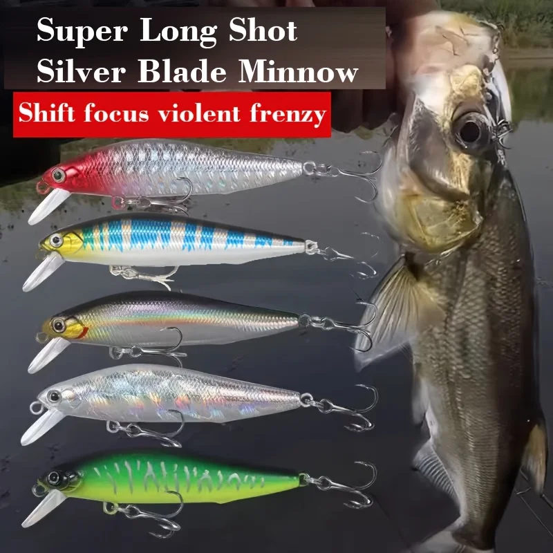 

5 шт./кор., рыболовная приманка для гольяна с длинным хвостом, 10,5 см, плавающая жесткая приманка, искусственный воблер, воблёр, 3D глаз, карп, окунь, рыболовные снасти