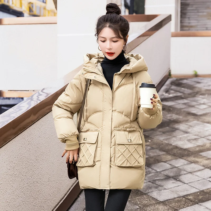 2024 New Women\'s Parka Winter Jacket Hooded Long Thick Warm Cotton Padded Jackets Parkas Woman Clothing Oversized Parkas Coat