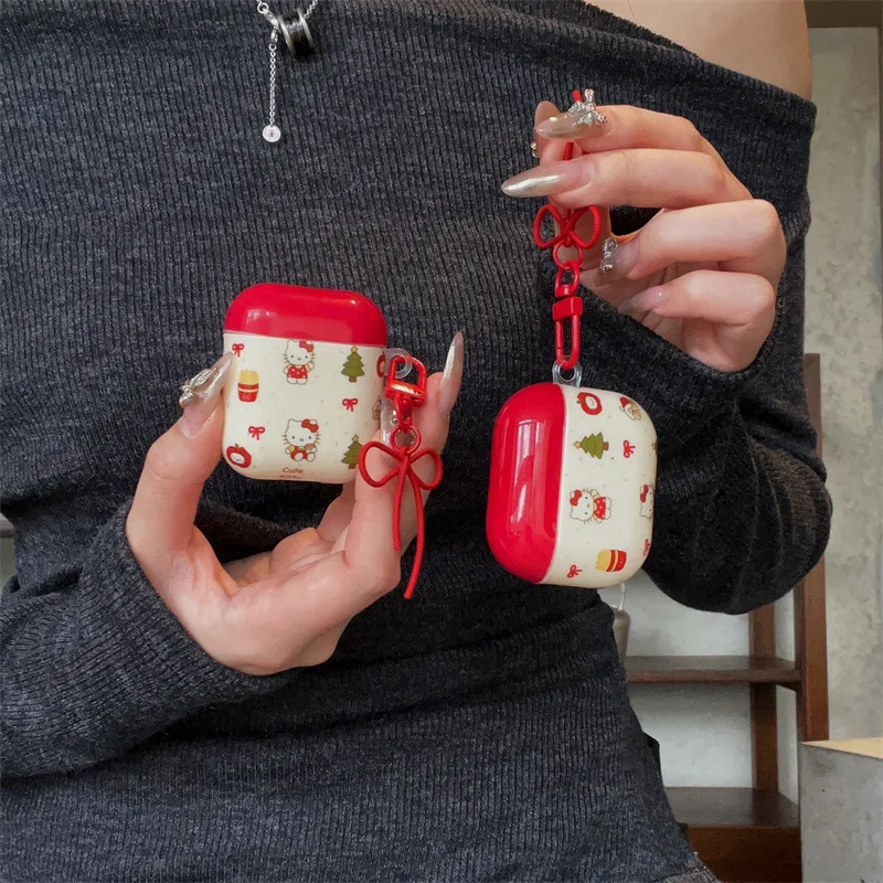 

MINISO New Instagram Cartoon Splashed Ink Fries Hello Kitty for Airpods1/2/3/4/pro/pro2 Protective Sleeve Headphone Cover