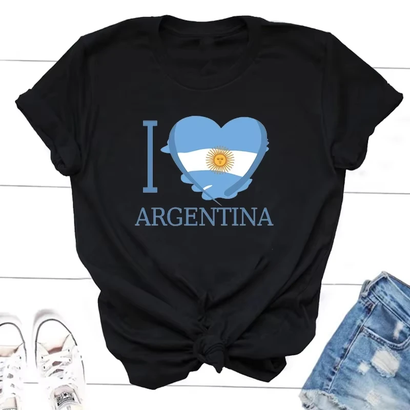 

Футболки I Love Argentina для женщин и мужчин, повседневная аргентинская футболка с круглым вырезом, футболки большого размера с аргентинским флагом, графические футболки, одежда, топы