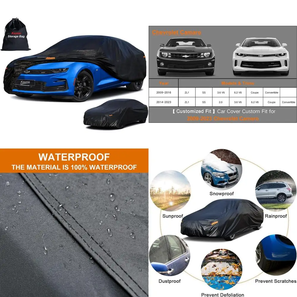 

Custom Car Cover for Chevrolet Camaro 2010-2025 Waterproof All-Weather Protection Full Outdoor Cover