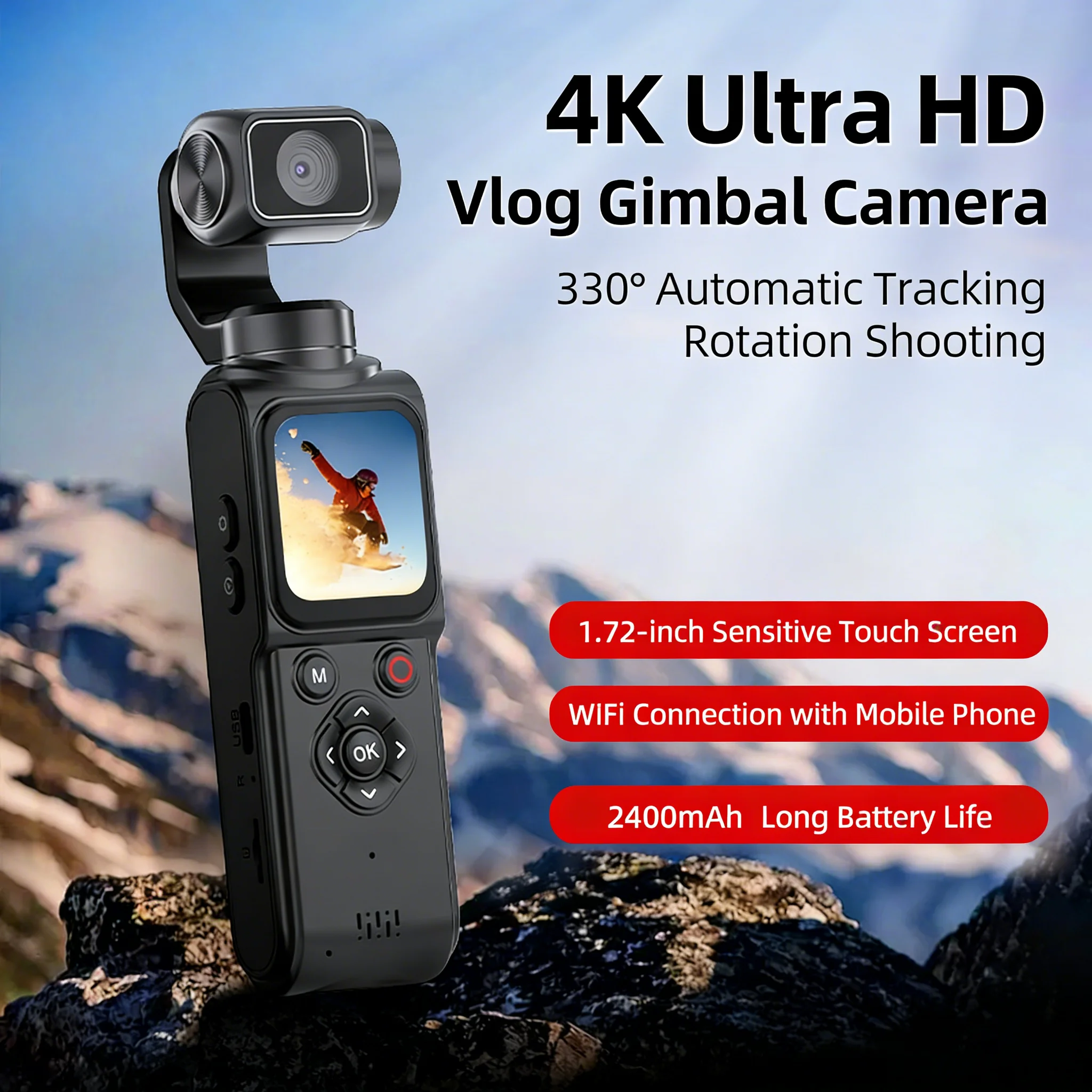 Filmadora Esportiva DV com Gravação em Vídeo 4K, Tela IPS de 0,96'', para Ciclismo, Câmera Digital com Controle Remoto WIFI, Gravador de Vídeo M105
