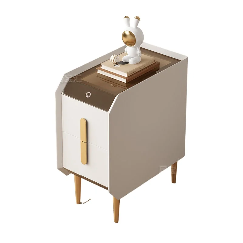 LMM light luxury smart bedside table integrated Italian technology sense creative fashion narrow household bedside table