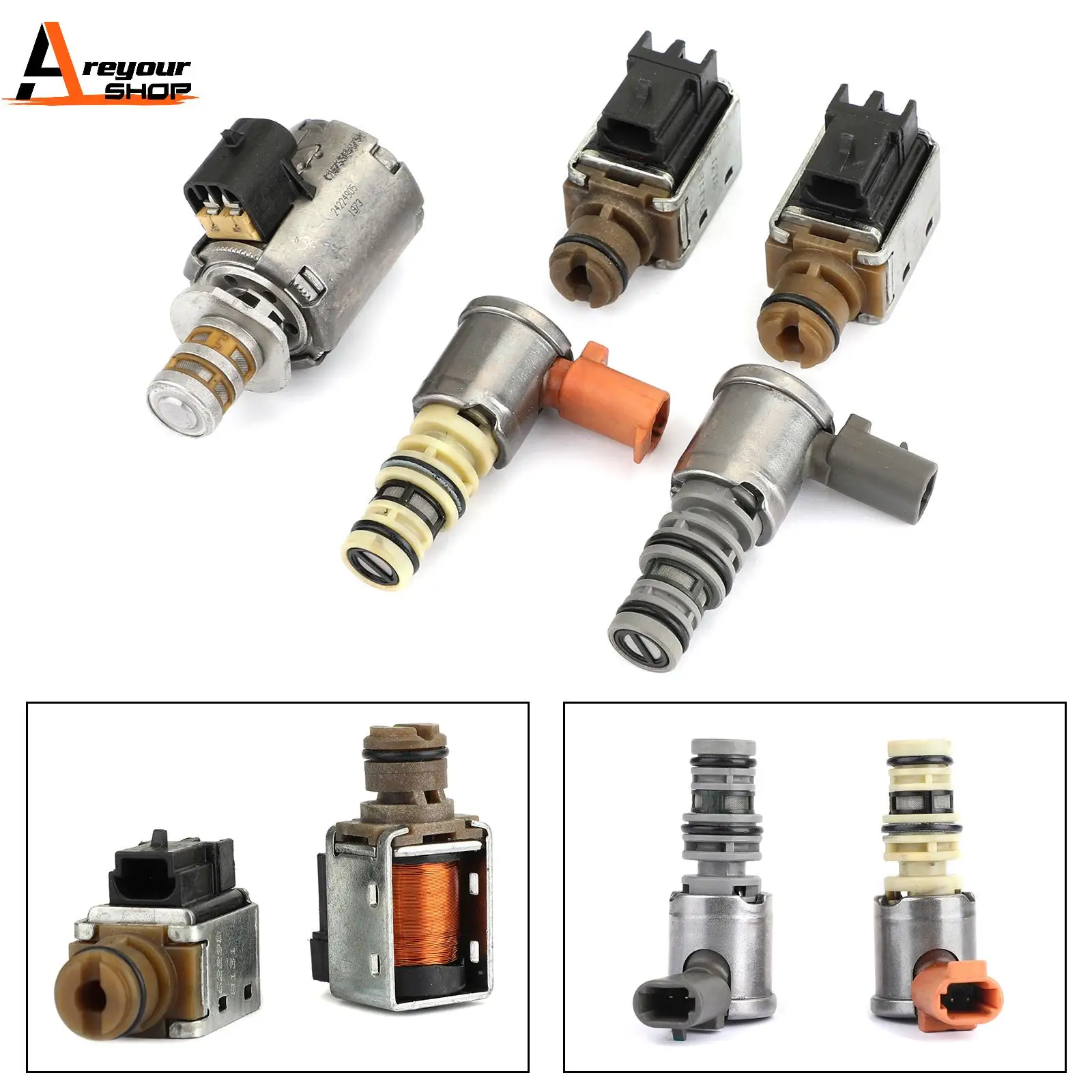 

Areyourshop 4L60E 4L65E 4L70E Transmission Solenoid Kit Fits For TCC EPC Shift 2003-On 5pc Set Car Auto Accessories Parts