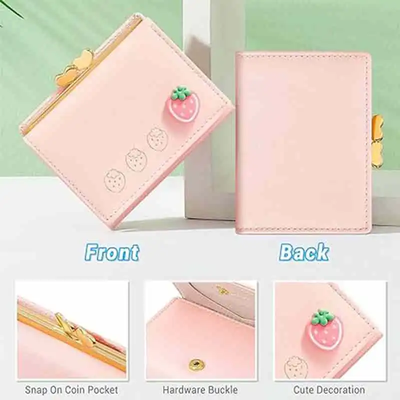 MJ-04 Cute Small Leather Pocket Wallet for Women, Girls, Ladies