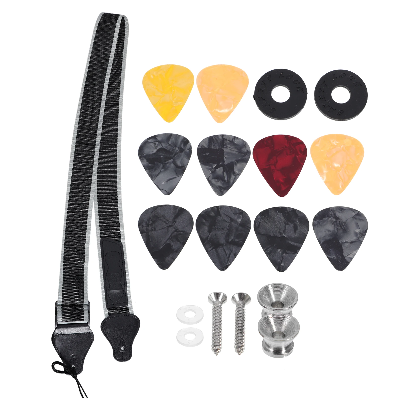 

Guitar Strap Adjustable Shoulder Harness Foldable Lightweight Replacement Electric Guitar Parts Accessories With Slots For Picks
