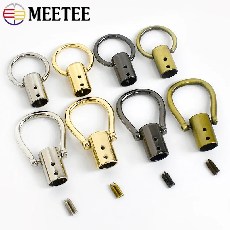 

2/4/10Pcs Metal Handbag Tassel Cap Clasp O Ring Stopper Buckles Bag Belt Hanger Connector Hook Cord Lock Hardware Accessories