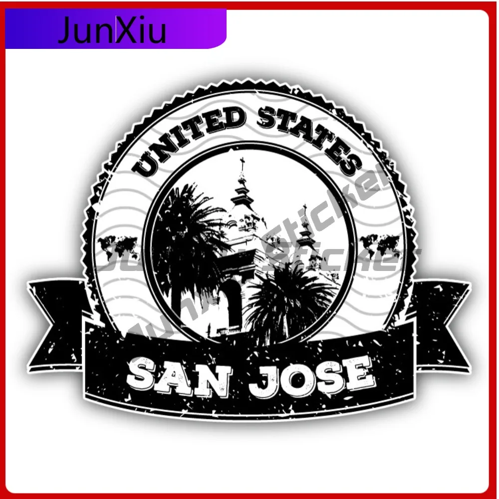 

San Jose United States Creative Sticker Stamp Travel Car Decal Bumper Stickers For Refrigerators Anime Style SUV Use Waterpro
