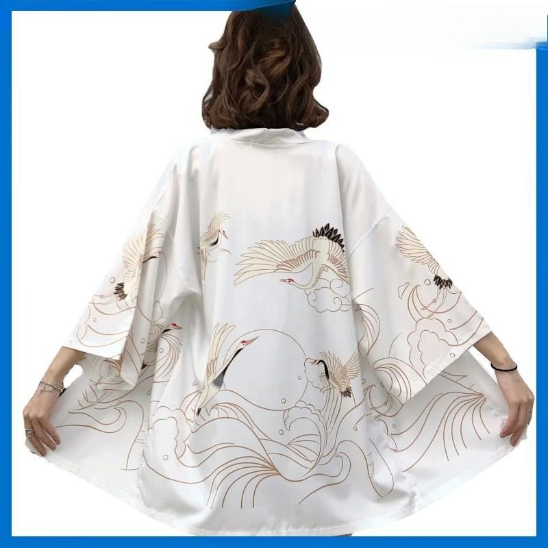رداء هانفو داو على الطراز الكوري مطبوع عليه طائر أصفر البرقوق عصري فضفاض غير رسمي على الطراز القديم للرجال