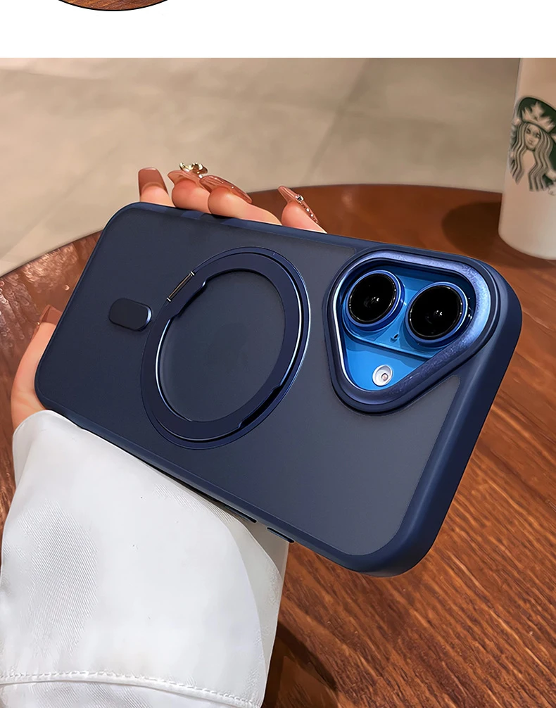 حافظة لهاتف Magsafe لهاتف آيفون 16 15 14 Pro Max Plus 13 12 11 حافظة حامل دوران مغناطيسي شحن لاسلكي غطاء صلب مقاوم للصدمات