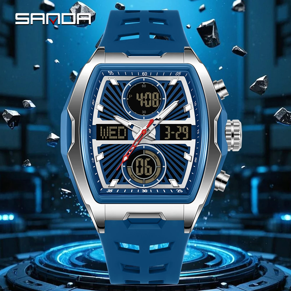 

SNADA Новинка 6299 Модные студенческие электронные часы с ведром для вина Многофункциональные спортивные водонепроницаемые электронные часы Будильник