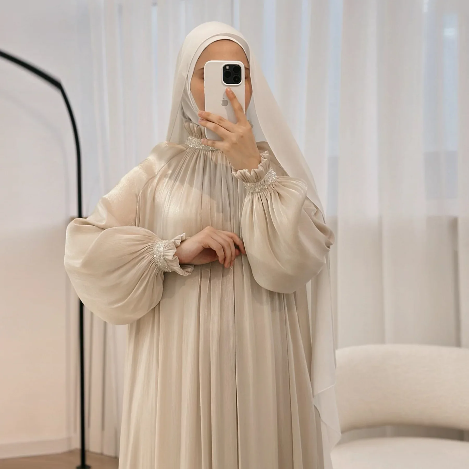 Eid Shiny Abaya Dubai Luxury Muslim Fashion Hijab Dress Elegant Evening Party Dresses for Women Turkey Ramadan Islamic Clothing