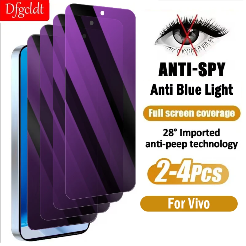 

2-4Piece Anti Blue-ray Privacy Protective Glass for Vivo iQOO Neo11 10 9 9s 8 Pro+ Screen Protector for iQOO 15 13 12 11 10 Film
