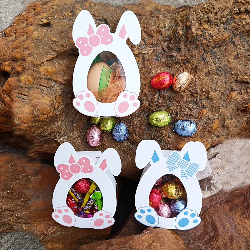 Easter Bunny Eggs Gift Box Cute Rabbit Shape Diy Candy Snack Packaging Boxes Happy Easter Decoration Party Supplies