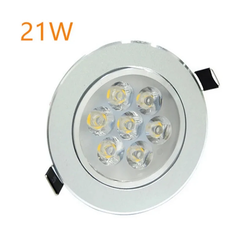 luminaria embutida para teto lampada de led dimerizavel 21w 7x3w com drivers embutidos 01