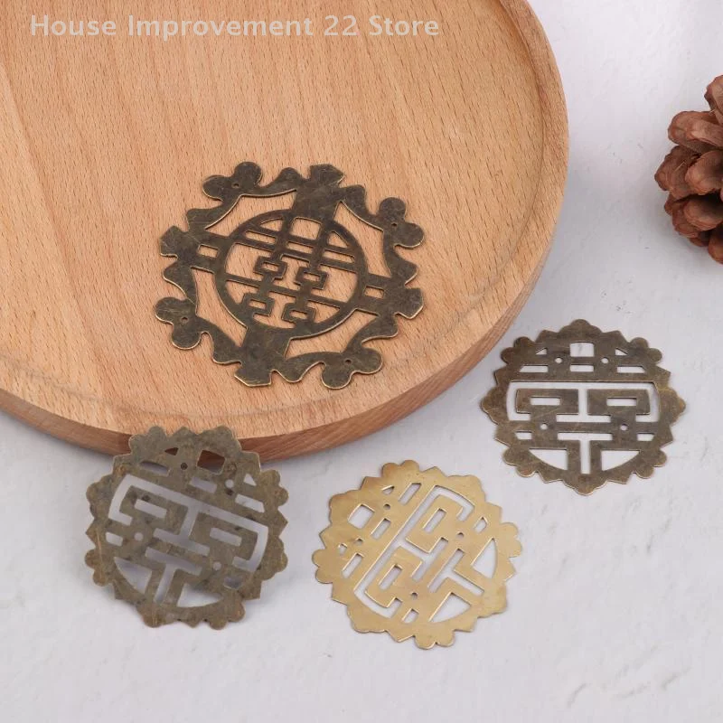 4 Buah Kotak Kayu Sudut Dekoratif Perunggu Antik Tiongkok Pelindung Kotak Besi Penutup Sudut Perangkat Keras Furnitur Kerajinan