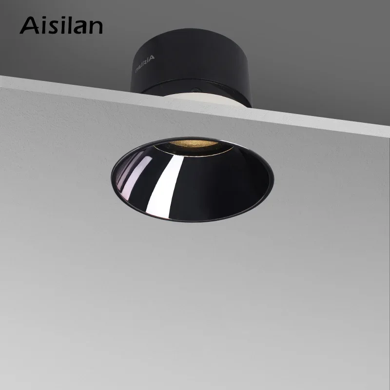 

Aisilan LED Recessed Ceilling Downlight Frameless 7W Cutout Size 8cm Anti-glare Spot Light for Living Room Corridor Bedroom