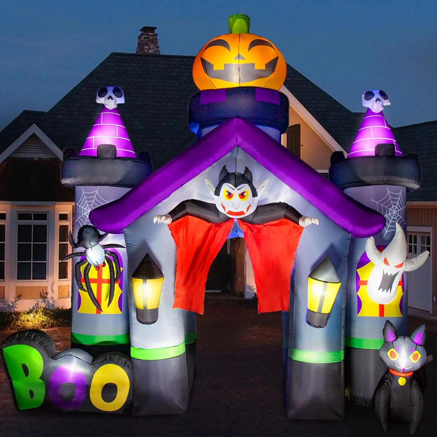 

14FT Long & 13FT Tall Halloween Inflatables Outdoor Decorations Inflatables Haunted House Halloween Inflatables Archway Giant