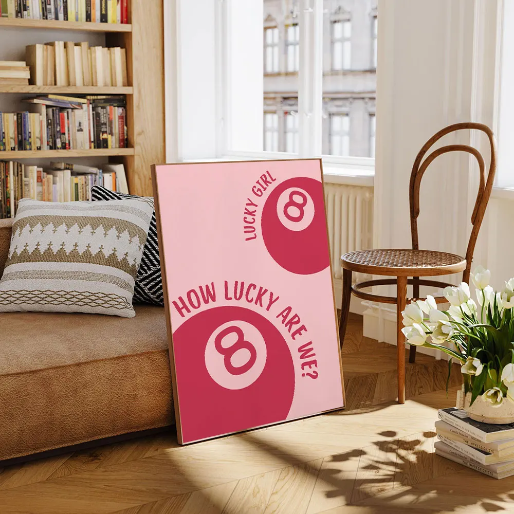 خمر محظوظ 8 الكرة الآس من القلوب والأوقات الجيدة تذاكر جدار الفن يطبع قماش اللوحة المشارك غرفة المعيشة غرفة نوم ديكور المنزل #4