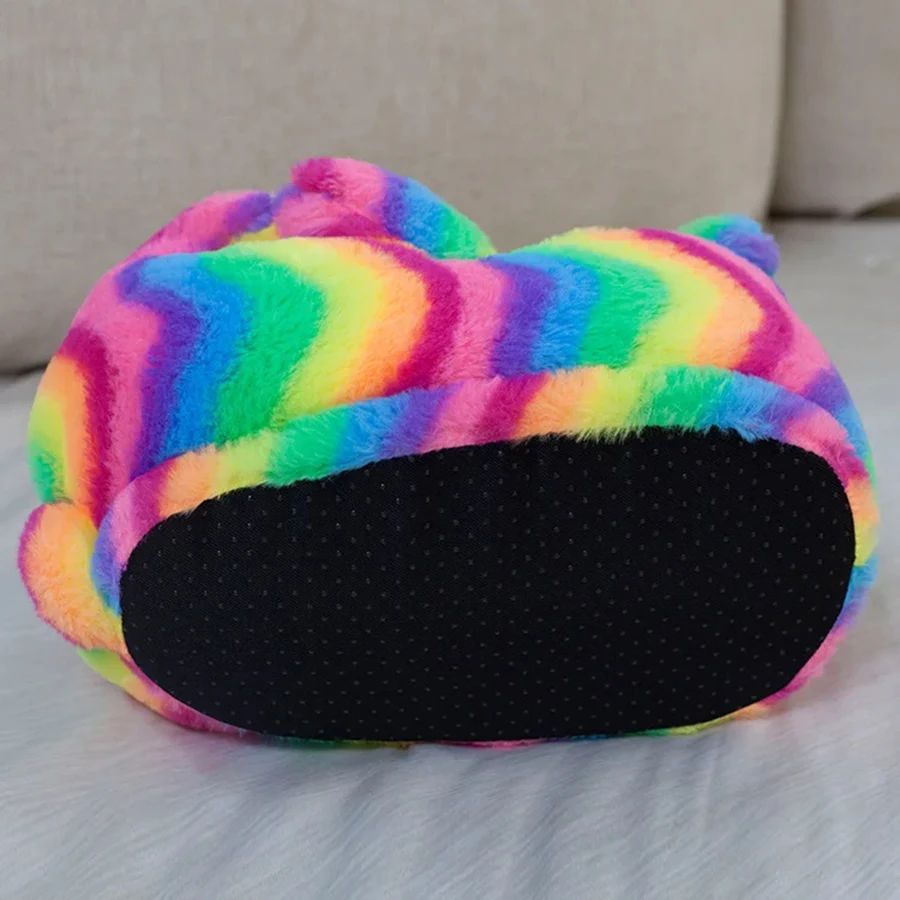 Custom Cute Animal Slippers Indoor Slides Slippers Plush Toys Soft Ladies Teddy Bear Slippers House Bedroom Fur Winter for Women