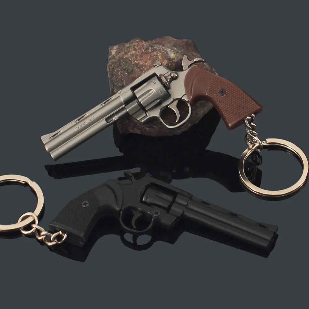 New 1:3 Mini Revolver Metal Gun Model Detachable Keychain Cylinder Rotatable Decompression Toy Men's Gift