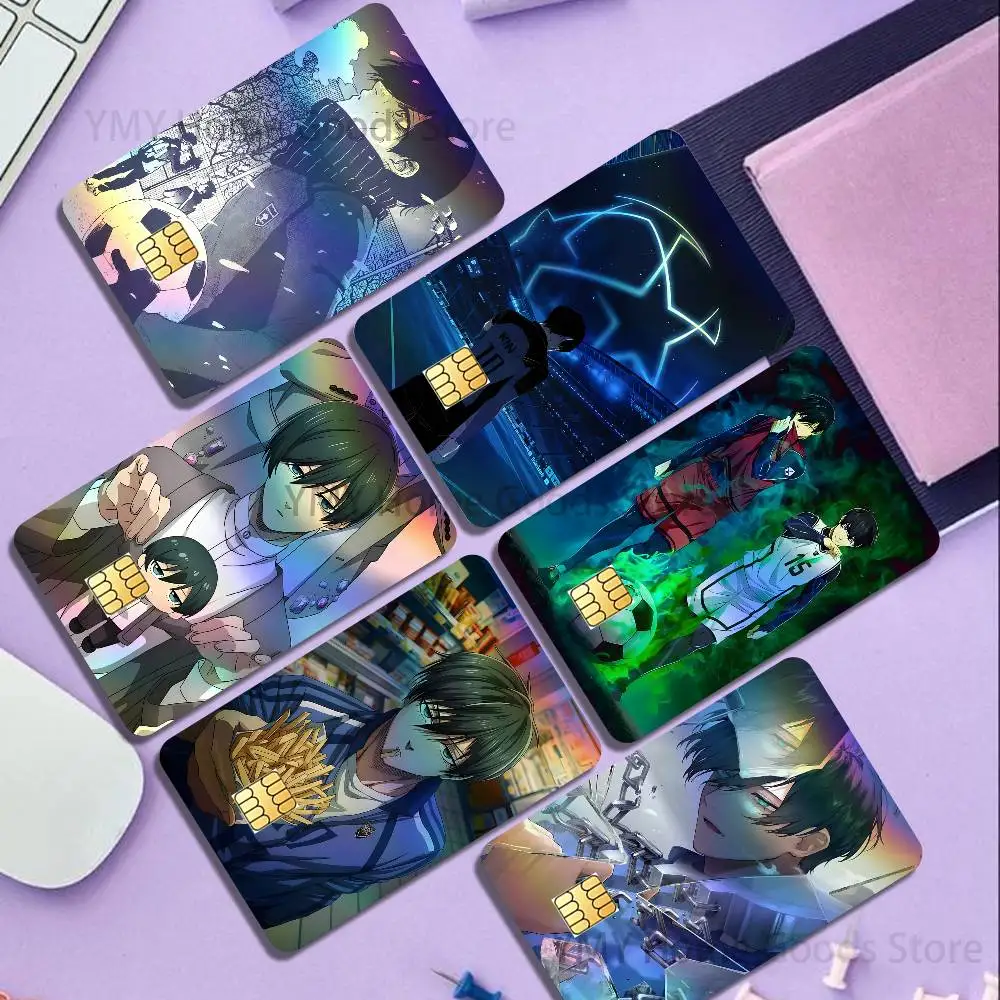 Anime I-Itoshi Rin Cartoon Holographic Laser Shinny Film Skin Cover Sticker for Debit Credit Card Bank Card