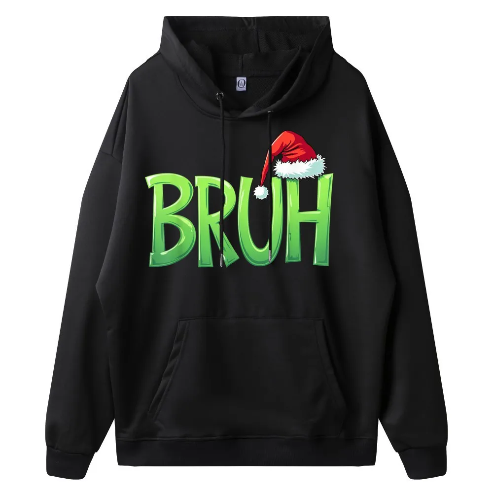 Bruh Christmas Kids Teens Boys Print Hoodies Gift Idea NEW YEAR DAY Hoodies Family Hoodies long Sleeve Funny Crew Neck