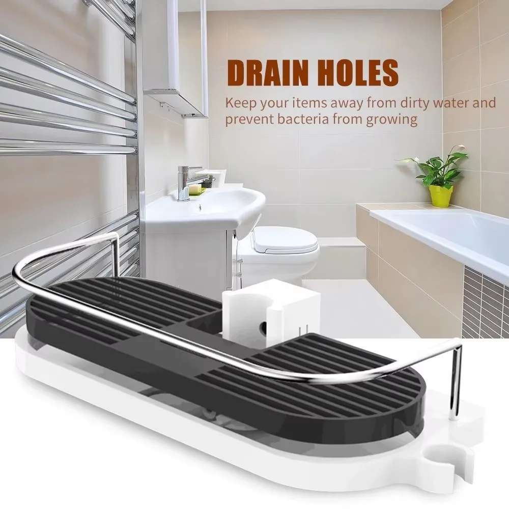 

Shower Caddy Shelf Brush Soap Shower Toiletry Tray Drainer Shelf Kitchen Sponge Holder Organizer Bathroom Storage Rack Sink Cadd