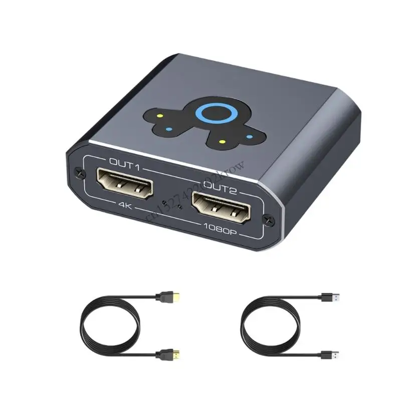 

Double HDTV Output Splitter Support 4K at 60Hz for Primary Display and 1080P for Secondary with Extended and Mirror Modes R9CB