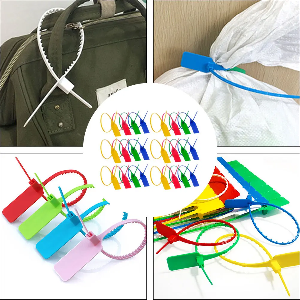 100Pcs Anti Theft Tamper Proof Self Locking Security Seals for Logistics Packaging Container Truck Use Durable Plastic Pull