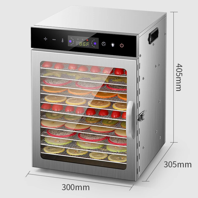 12 Layers Home Use and Commercial Use 220V Fruit Dehydrator Vegetable Snacks Meat Medicinal Materials Fruit Smart Food Air Dryer