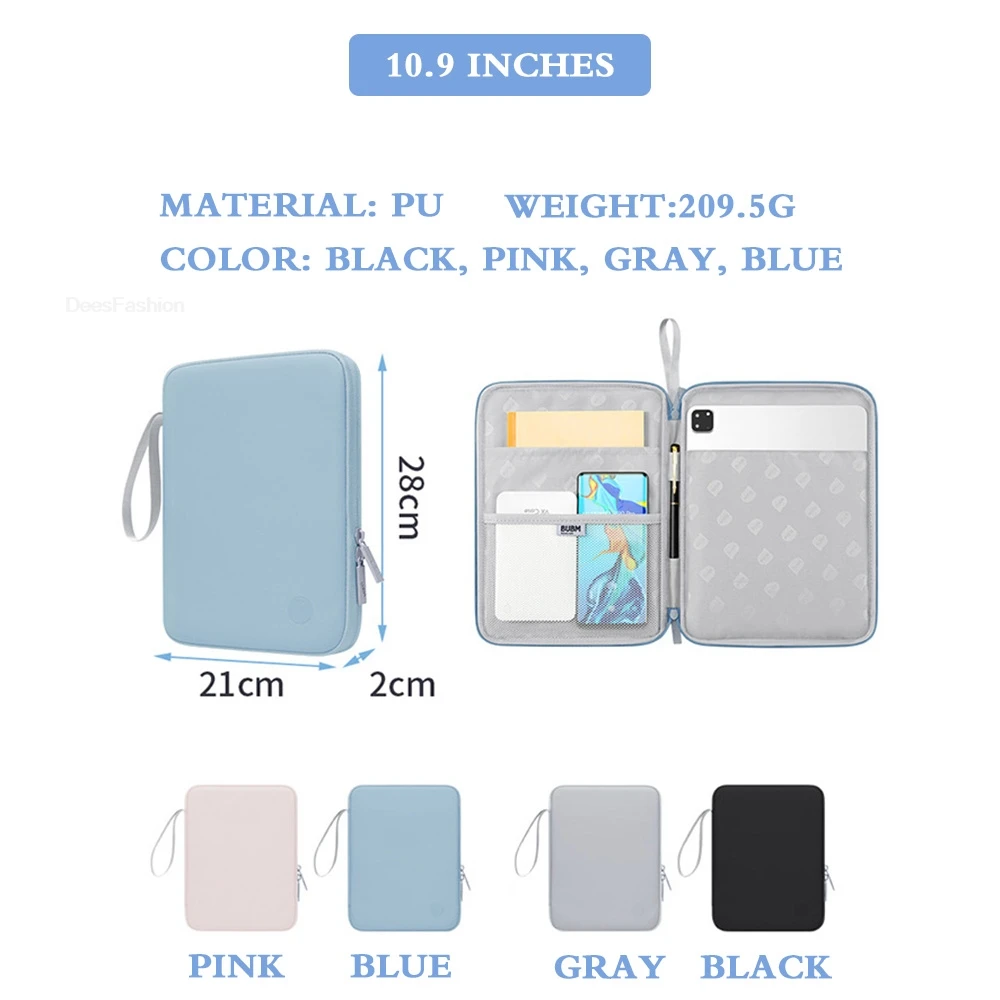 Tablet Bag 10.9-12.9 inch For iPad Accessories Handbag Case For Samsung Lenovo Huawei Xiaomi Sleeve Bag Cover Multi Pockets