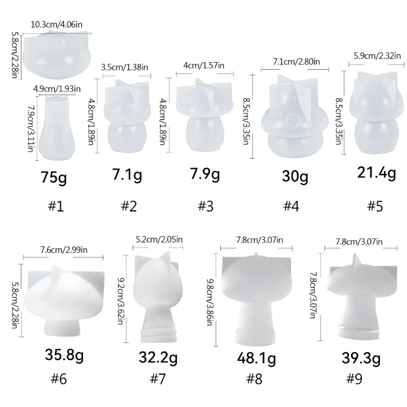 Y1UB Cetakan Silikon Jamur 3D Cetakan Dekorasi Rumah Cetakan Epoksi Kristal Jamur untuk Ornamen Meja Sabun Pengecoran Resin