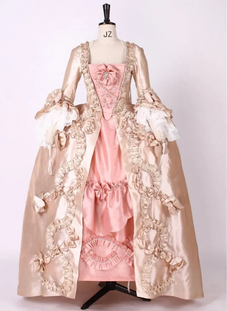 Robe a La Francaise 18th Century Costume Reenactment Marie Antoinette Style Pink Dress Rococo Noble French Court Ball Gown