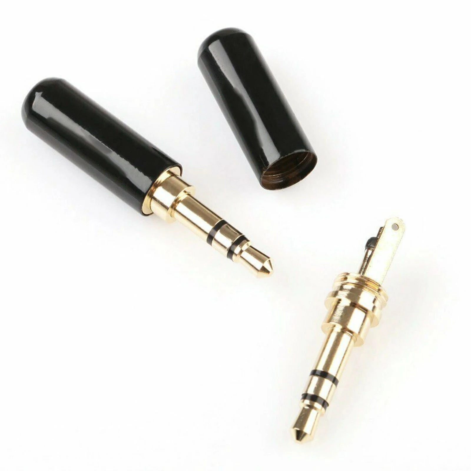 3Pcs 3.5mm Gold Plated Copper Male Stereo Mini Jack Plug Soldering Headphone Audio Solder Connector