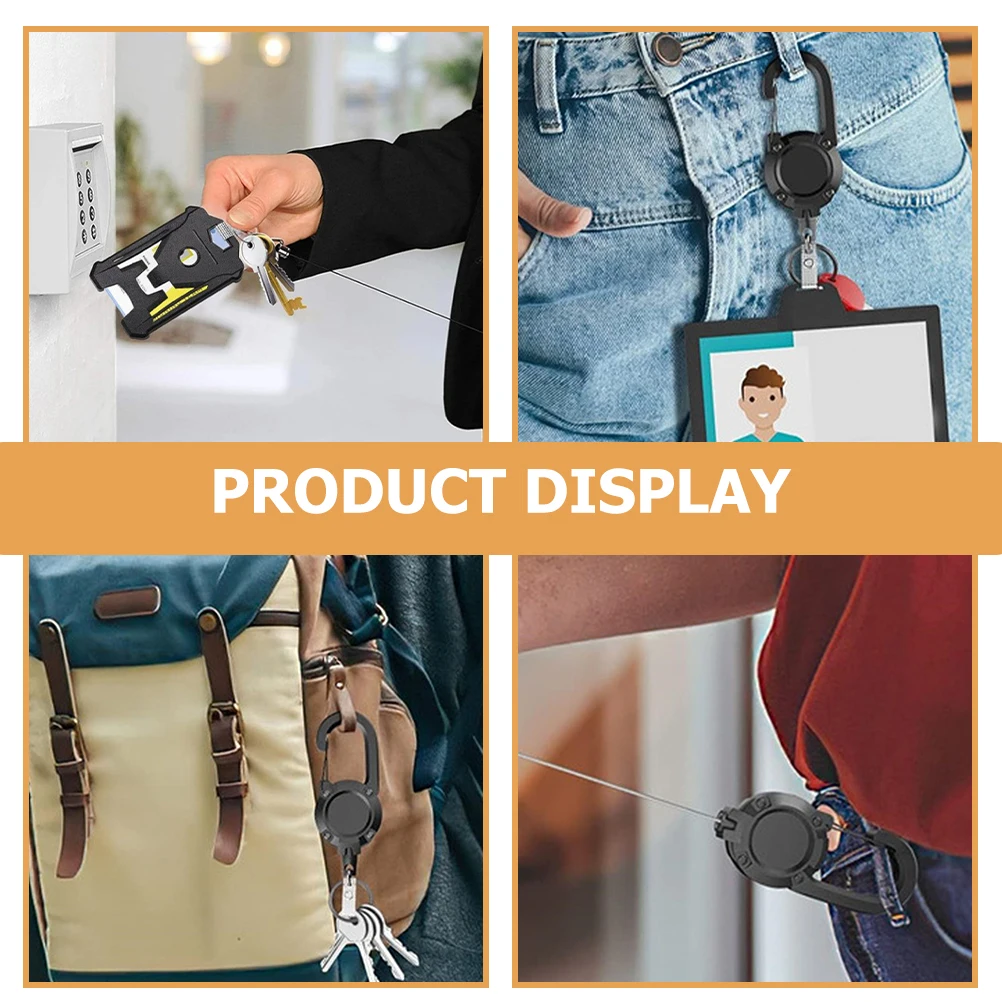 

ID Case Name Badge Holder with Clip Retractable Reel Tag Badges Card Holders Multifunction