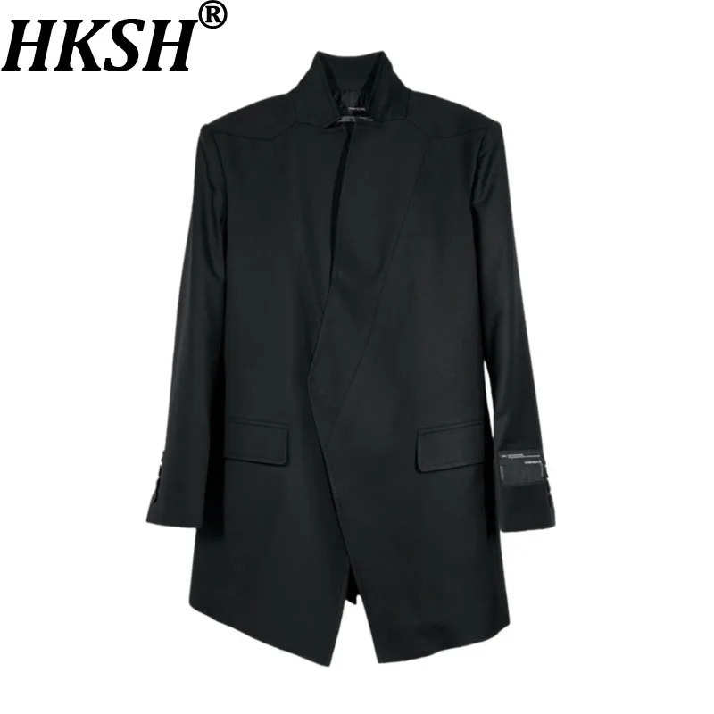 HKSH Spring Autumn New Men Tide Dark Waste Land Style Deconstructed Slim Fit Geometric Wool Blazer Women Trendy Chic Ins HK19815