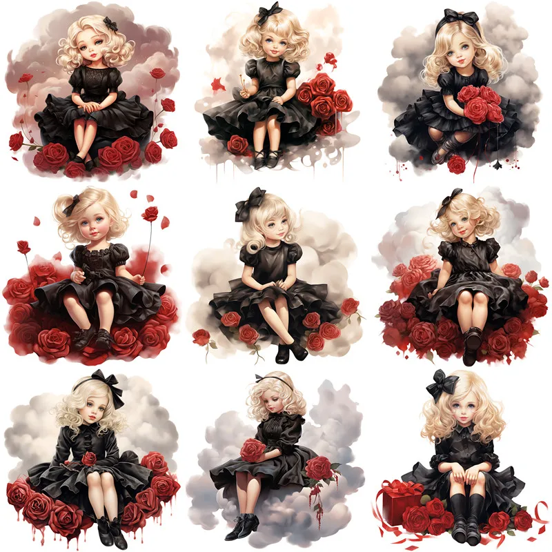 12Pcs/Pack Retro Rose Girl Sticker DIY Craft Scrapbooking Album Junk Journal Decorative Stickers